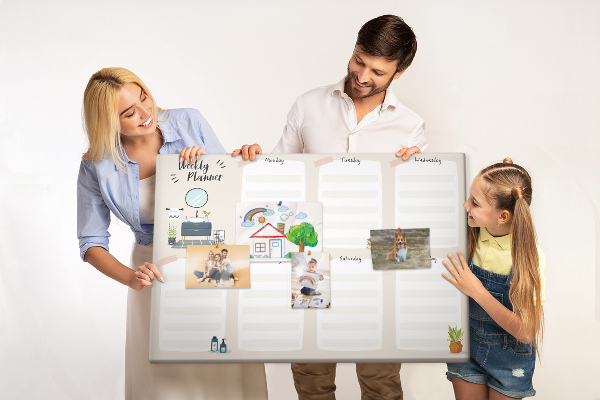 Kurkbord weekplanner met een minimalistisch design