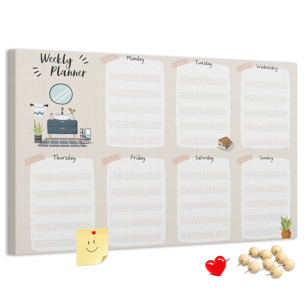 Kurkbord weekplanner met een minimalistisch design