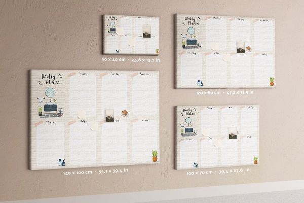 Kurkbord weekplanner met een minimalistisch design