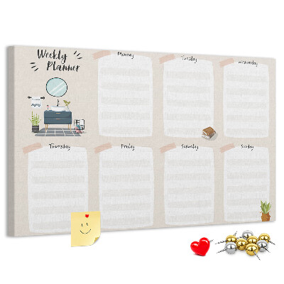 Kurkbord weekplanner met een minimalistisch design