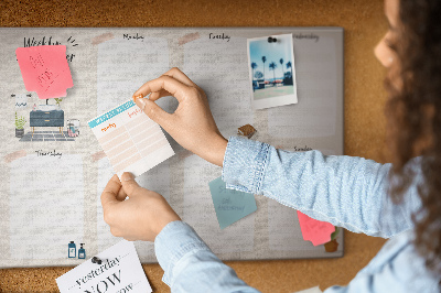 Kurkbord weekplanner met een minimalistisch design