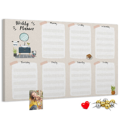 Kurkbord weekplanner met een minimalistisch design