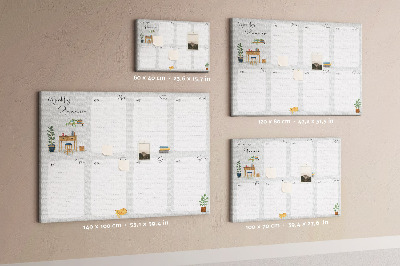 Prikbord weekplanner met plantenaccenten