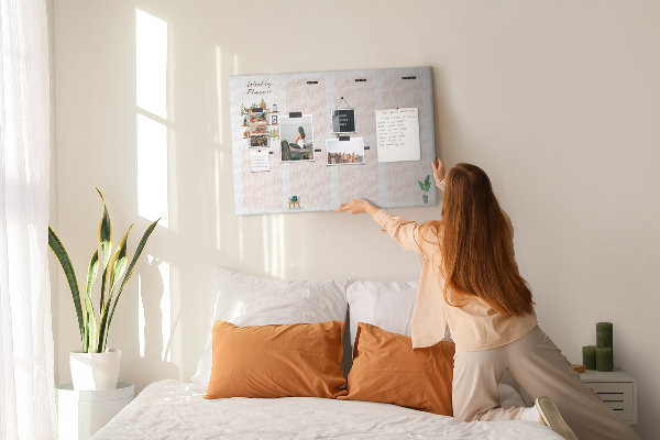 Kurkbord weekplanner met plantenaccenten