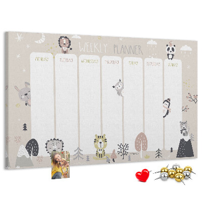 Weekplanner met bosdieren