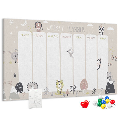Weekplanner met bosdieren
