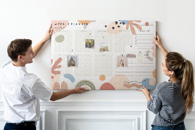 Kurkbord met kleurrijke vormen en abstracte patronen voor wekelijks gebruik