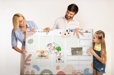 Kurkbord met kleurrijke vormen en abstracte patronen voor wekelijks gebruik