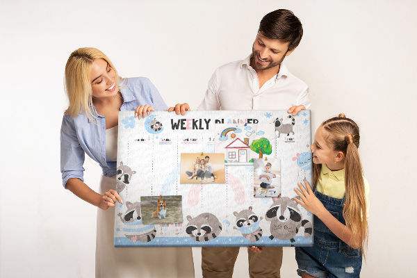 Weekplanner met vrolijke wasberen