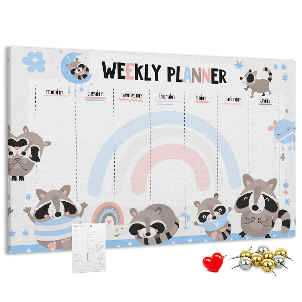 Weekplanner met vrolijke wasberen