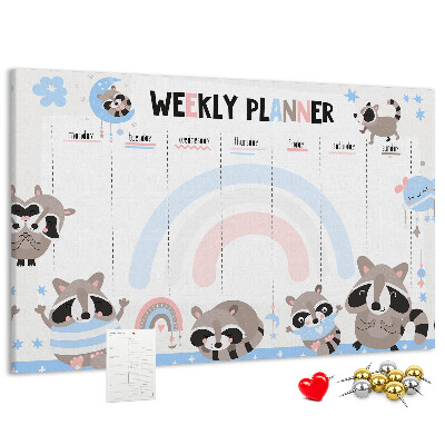 Weekplanner met vrolijke wasberen