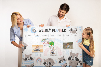 Weekplanner met vrolijke wasberen