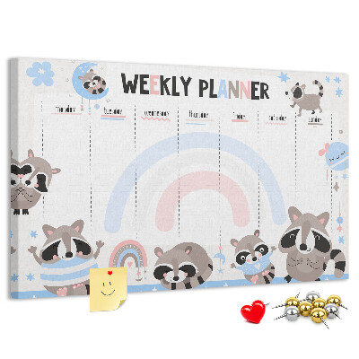 Weekplanner met vrolijke wasberen