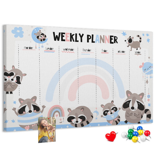 Weekplanner met vrolijke wasberen