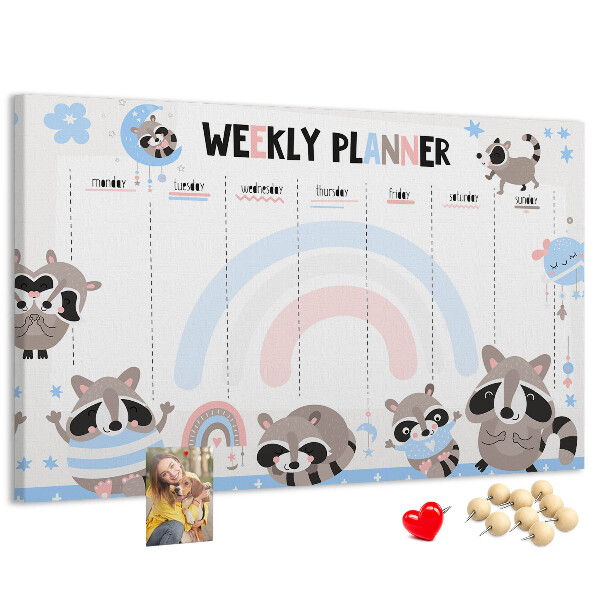 Weekplanner met vrolijke wasberen