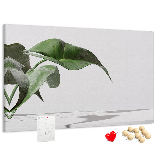 Kurkbord fijne blaadjes op een minimalistische achtergrond