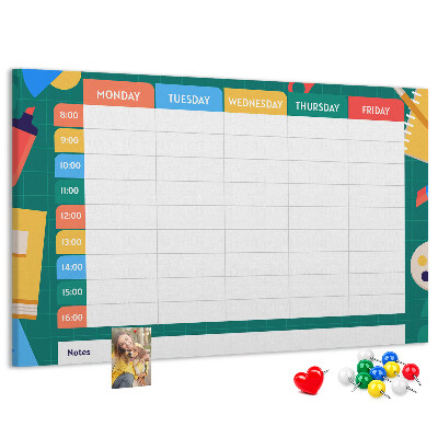 Prikbord creatief weekplan met kleurrijke accenten