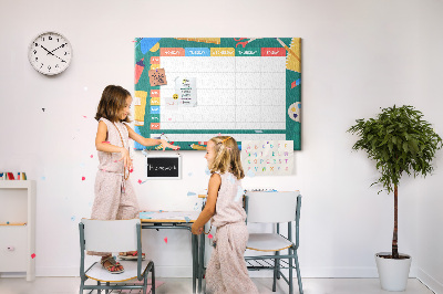 Prikbord creatief weekplan met kleurrijke accenten