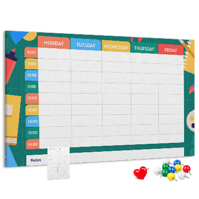 Prikbord creatief weekplan met kleurrijke accenten