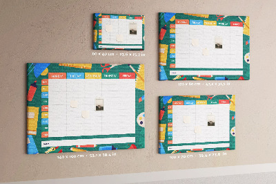 Prikbord creatief weekplan met kleurrijke accenten