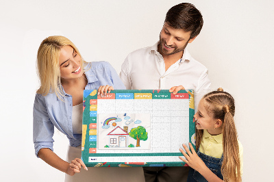 Prikbord creatief weekplan met kleurrijke accenten