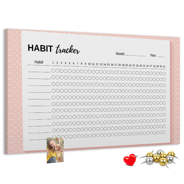 Prikbord met gekleurde achtergronden voor het bijhouden van gewoontes
