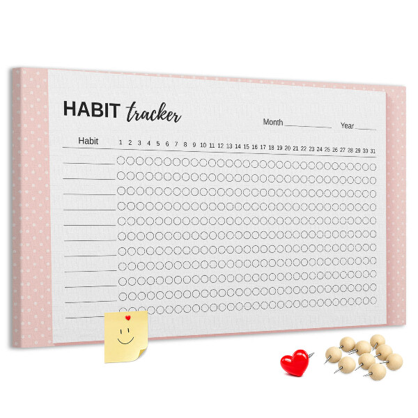 Prikbord met gekleurde achtergronden voor het bijhouden van gewoontes