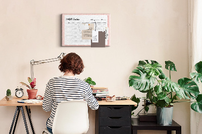 Prikbord met gekleurde achtergronden voor het bijhouden van gewoontes