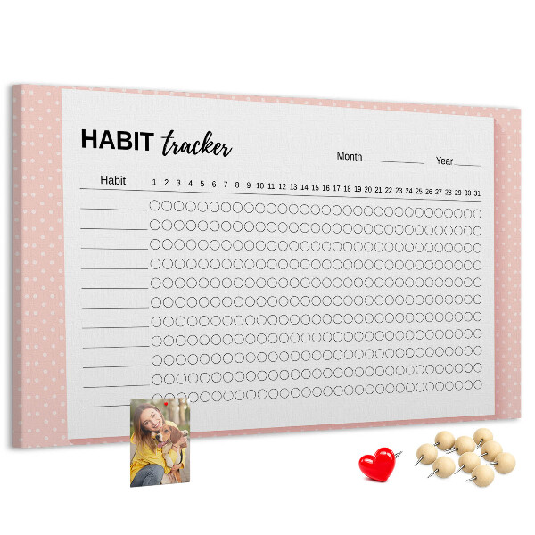 Prikbord met gekleurde achtergronden voor het bijhouden van gewoontes