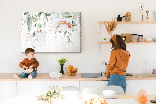 Kurkbord met fijne blaadjes in verschillende tinten groen