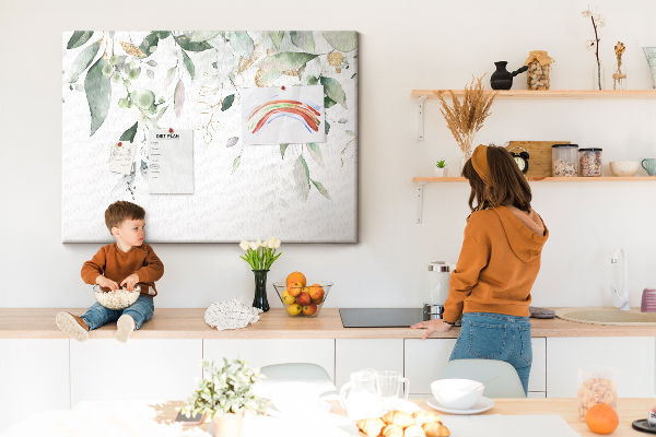 Kurkbord met fijne blaadjes in verschillende tinten groen