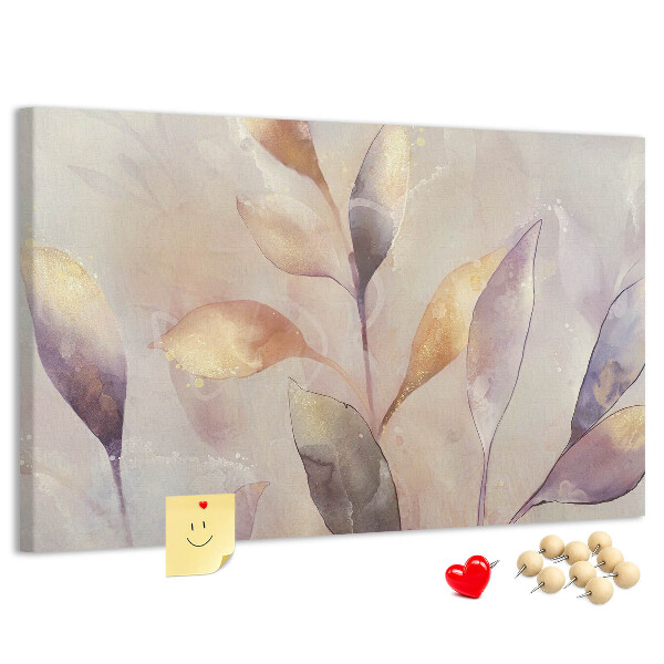 Prikbord fijne blaadjes in pasteltinten