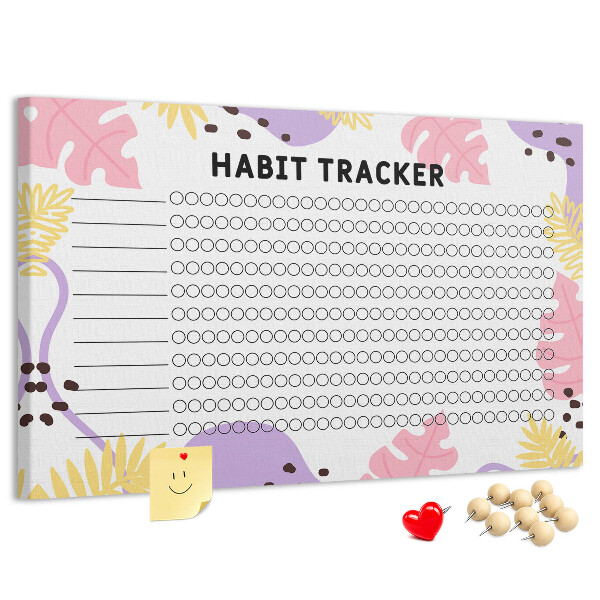 Kurkbord tropisch patroon met bladeren en stippen