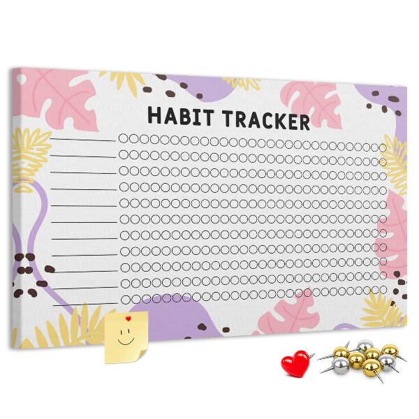 Kurkbord tropisch patroon met bladeren en stippen