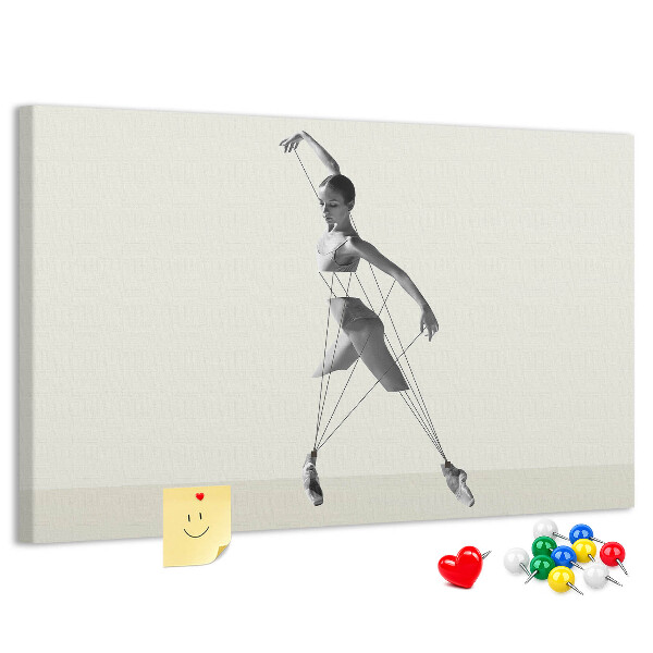 Kurkbord dansend silhouet met dunne lijnen