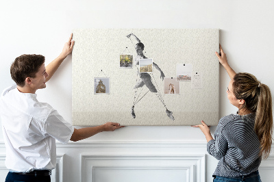 Kurkbord dansend silhouet met dunne lijnen