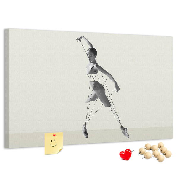Kurkbord dansend silhouet met dunne lijnen