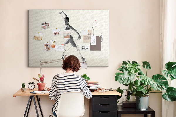 Kurkbord dansend silhouet met dunne lijnen