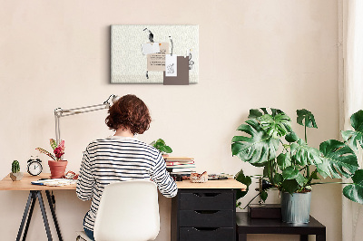 Kurkbord dansend silhouet met dunne lijnen