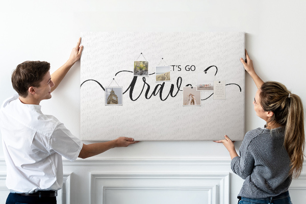 Kurk prikbord met een elegante reisinspiratie