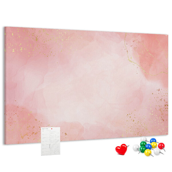 Prikbord roze achtergrond met subtiele gouden accenten