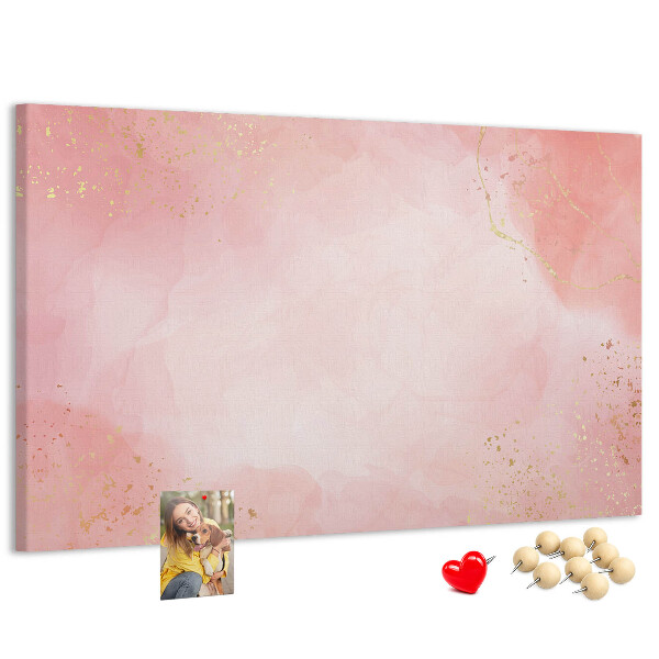 Prikbord roze achtergrond met subtiele gouden accenten