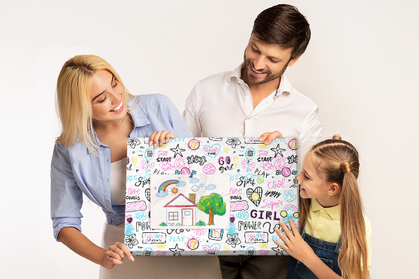 Prikbord met sportieve motieven en energieke slogans