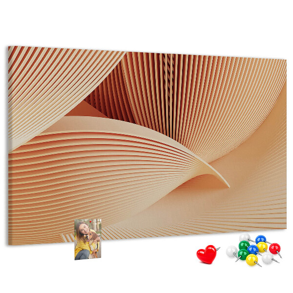 Prikbord golven in delicate beigetinten