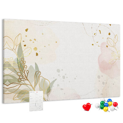 Kurkbord fijne bloemen op een pastelkleurige achtergrond