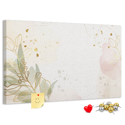 Kurkbord fijne bloemen op een pastelkleurige achtergrond