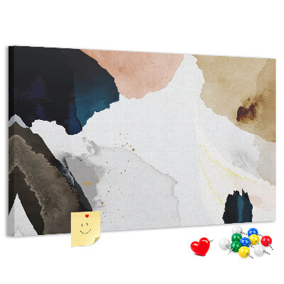 Kurkbord met abstracte stippen in gedempte kleuren