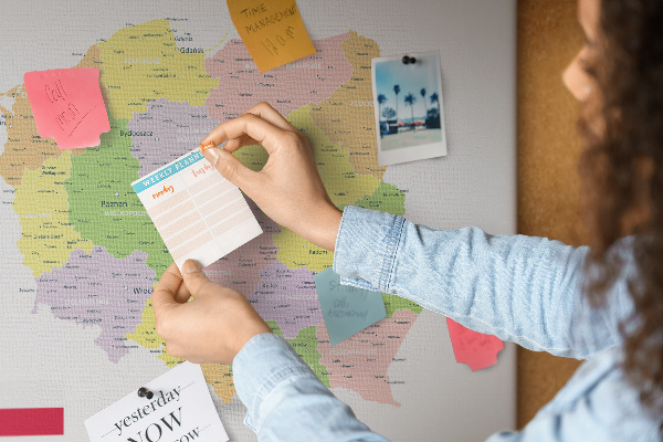 Kurkbord kaart van Polen met administratieve indeling