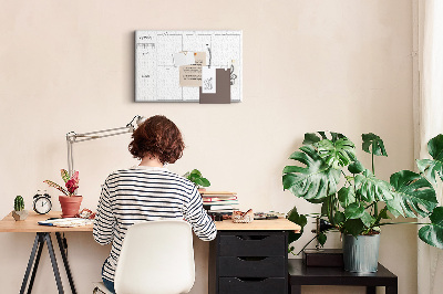 Kurkbord planner met een raster voor tijdsindeling