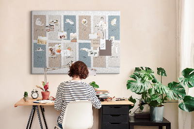 Kalender met illustraties van huisdieren prikbord met schattige dierenafbeeldingen